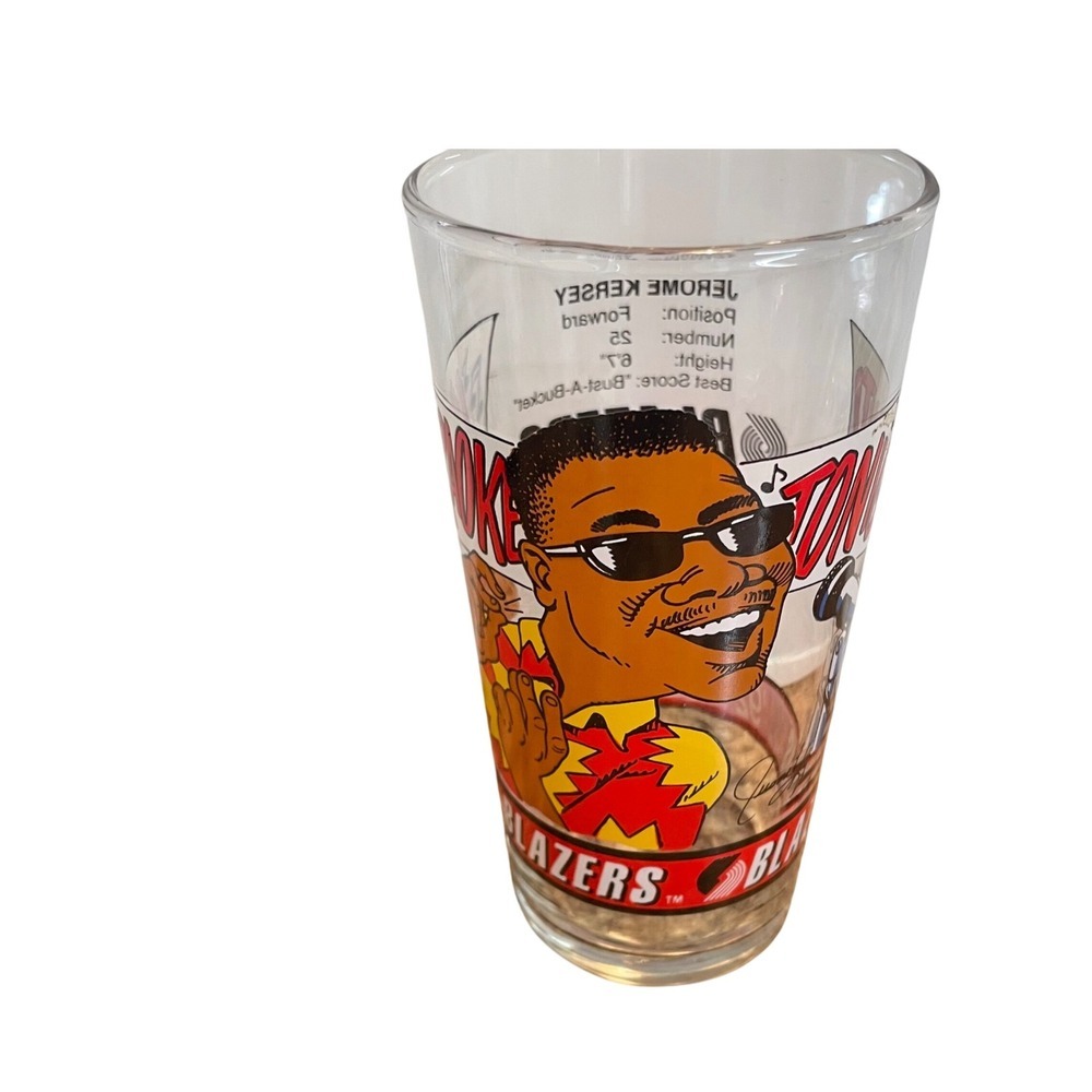 Vintage 92-93 Portland Trail Blazers Jerome Kersey Dairy Queen Glass‎